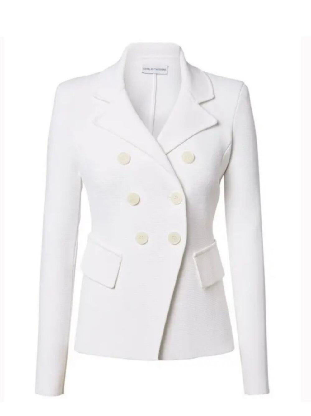 Scanlan Theodore NWOTS Crepe White Knit Blazer Jacket size medium